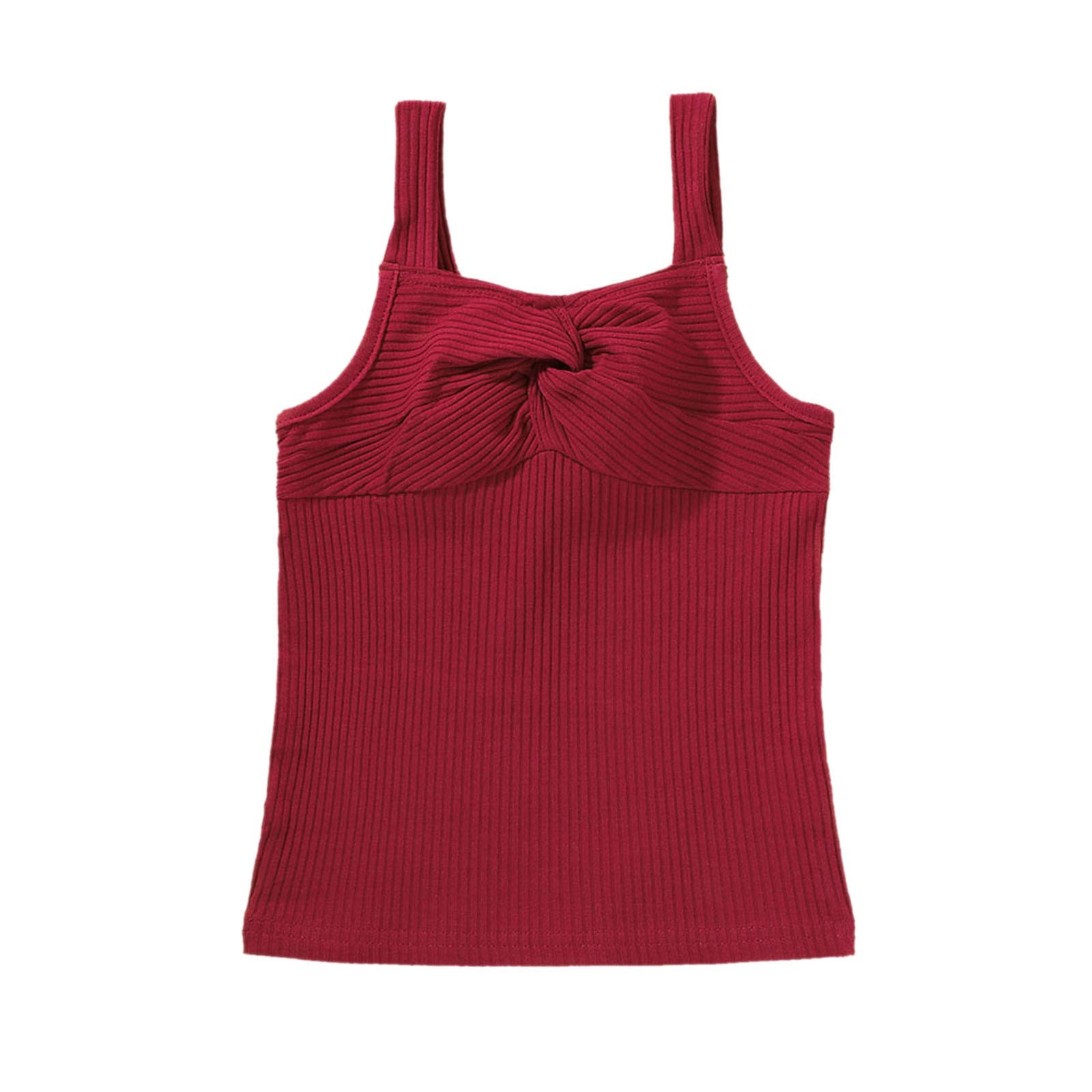 Girls' Ribbed Knit Vest Tops - Toddler & Kids Solid Straps Sun-Top Clothes | Perfect for Summer Outfits, Beach Wear & Casual Playtime