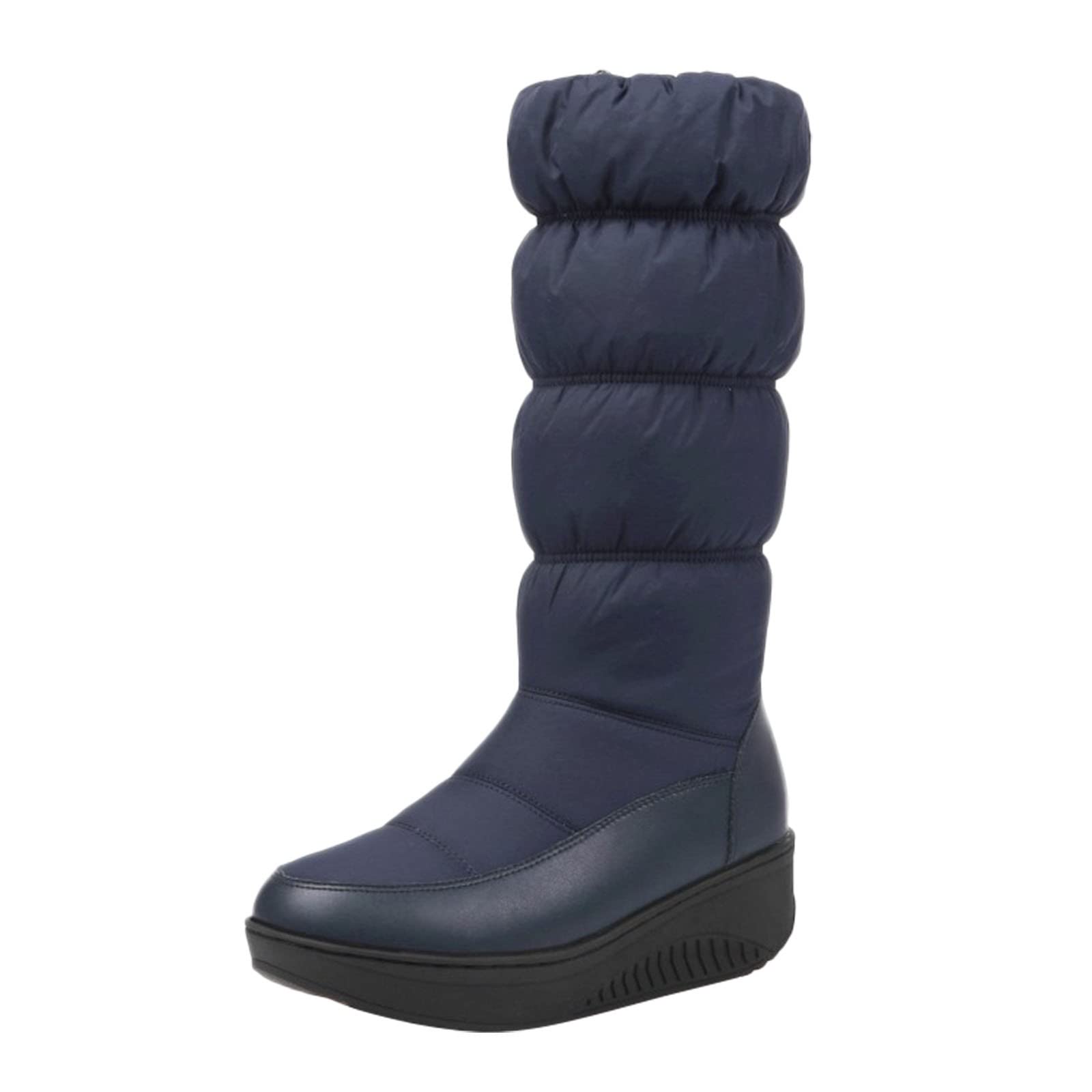 RUIY Women's Winter Snow Boots - Thick Sole High Boots with Zipper, Cotton Lined for Warmth, Size 5 - Perfect for Snowy Days & Outdoor Activities