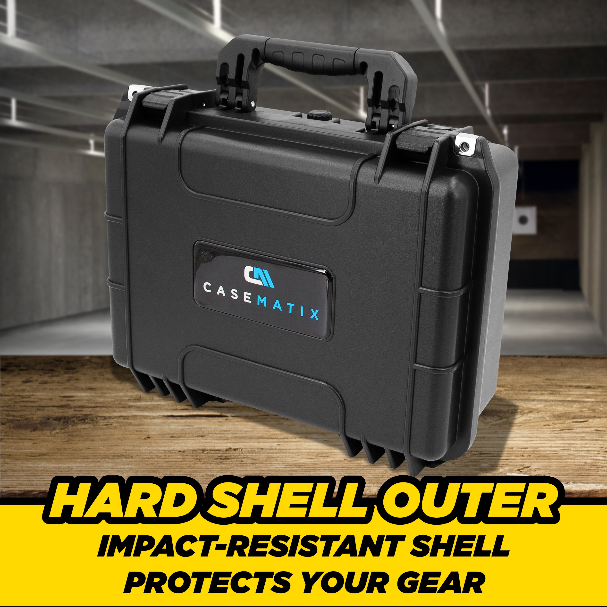 CASEMATIX TSA Approved 3 Pistol Case - 16 Inch Waterproof Handgun Case for 3 Handguns & 9 Magazines with Accessory Storage | Durable Gun Carrying Case for Travel, Range & Secure Storage | Perfect for Air Travel, Shooting Range & Firearm Protection