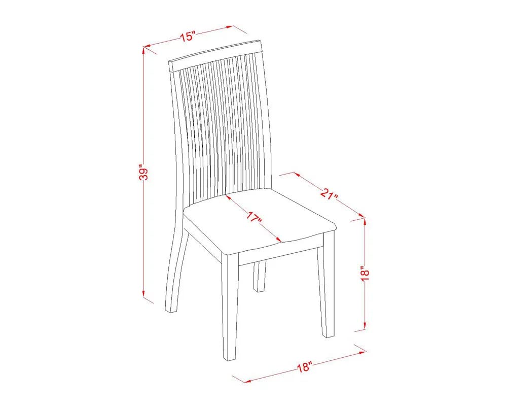 East West Furniture IPC-MAH-C Ipswich Solid Wood Dining Chairs Set of 2 - Mahogany Finish, Linen Upholstered Seats for Elegant Dining Room & Kitchen Decor | Perfect for Formal Dinners, Family Meals & Entertaining Guests