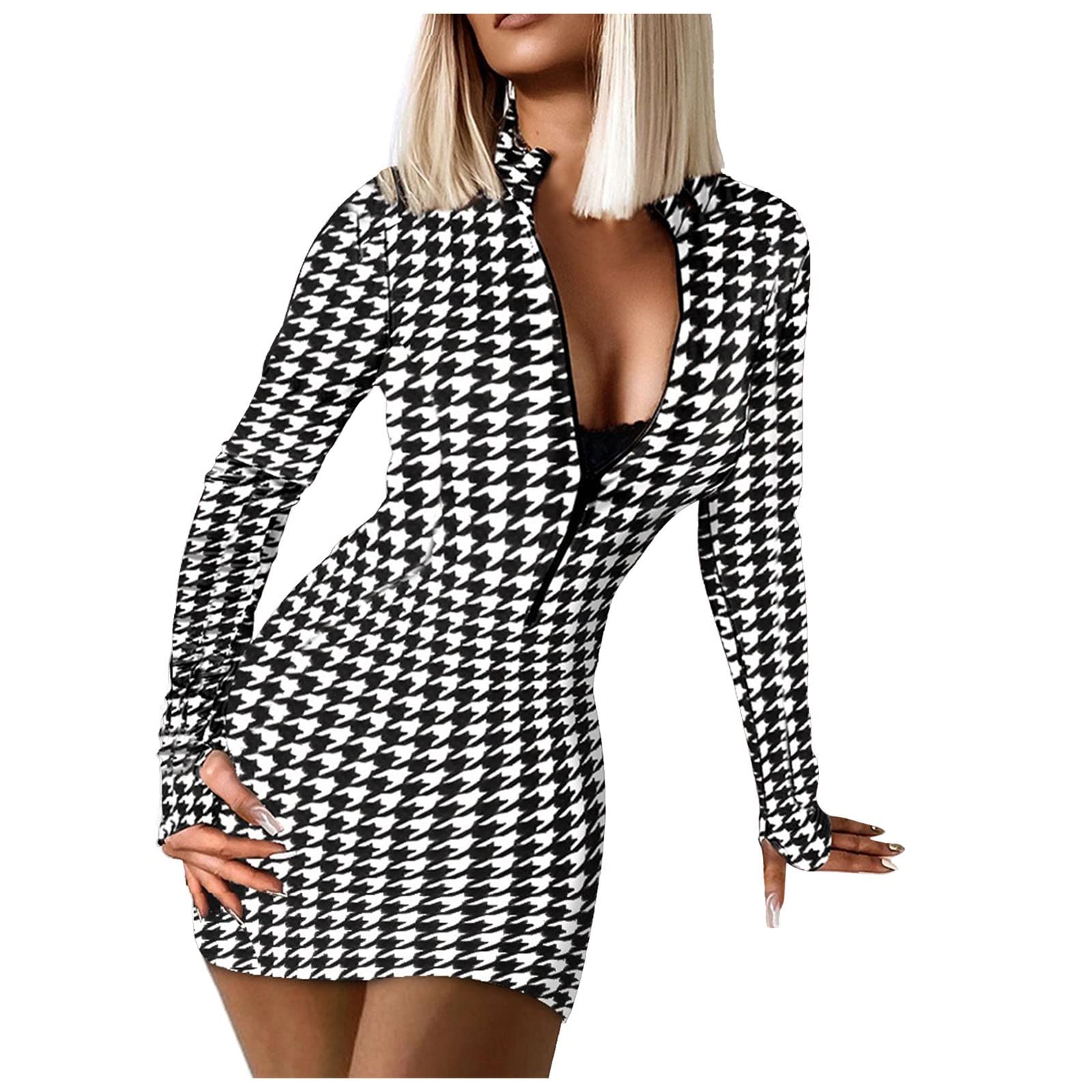 Sexy Long Sleeve V Neck Bodycon Mini Dress for Women - Perfect for Cocktail Parties, Night Out & Club Wear