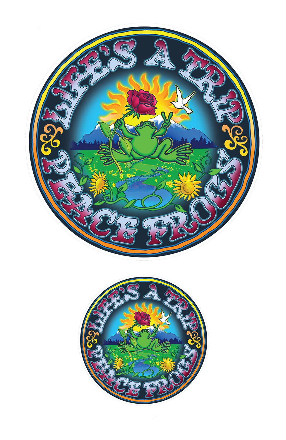 Enjoy It Peace Frogs Life's a Trip Car Sticker - Waterproof Vinyl Decal for Windows, Bumpers, Laptops & DIY Crafts - Perfect for Outdoor Adventures, Road Trips & Personalizing Your Gear