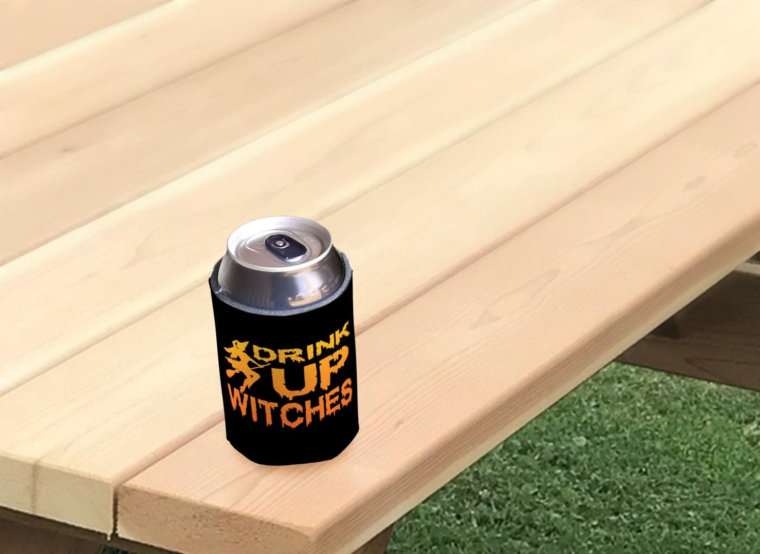 Halloween Drink Can Coolers for Women - 48-Pack Double-Sided 'Drink Up Witches' & 'Here For The Boos' Party Decor - Perfect for Halloween Parties, Girls Night & Spooky Celebrations