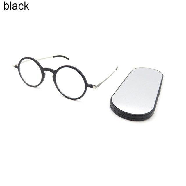 Ultra Thin Pocket Round Computer Reading Glasses - Blue Light Blocking Spectacles with Case for Men & Women - Perfect for Office Work, Gaming & Digital Screen Use