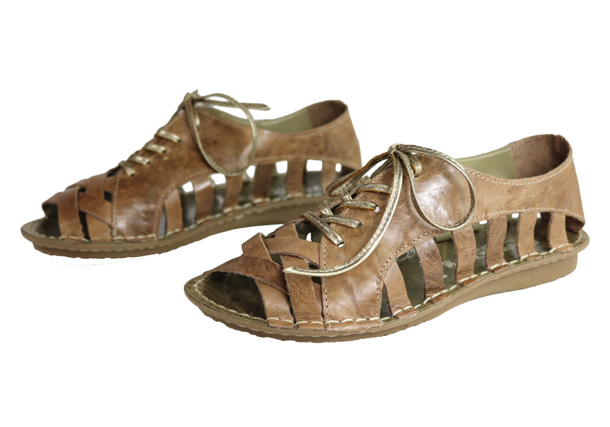 Andacco Petuna Women's Comfortable Flat Leather Sandals - Handmade in Brazil - Perfect for Beach, Vacation & Summer Outfits
