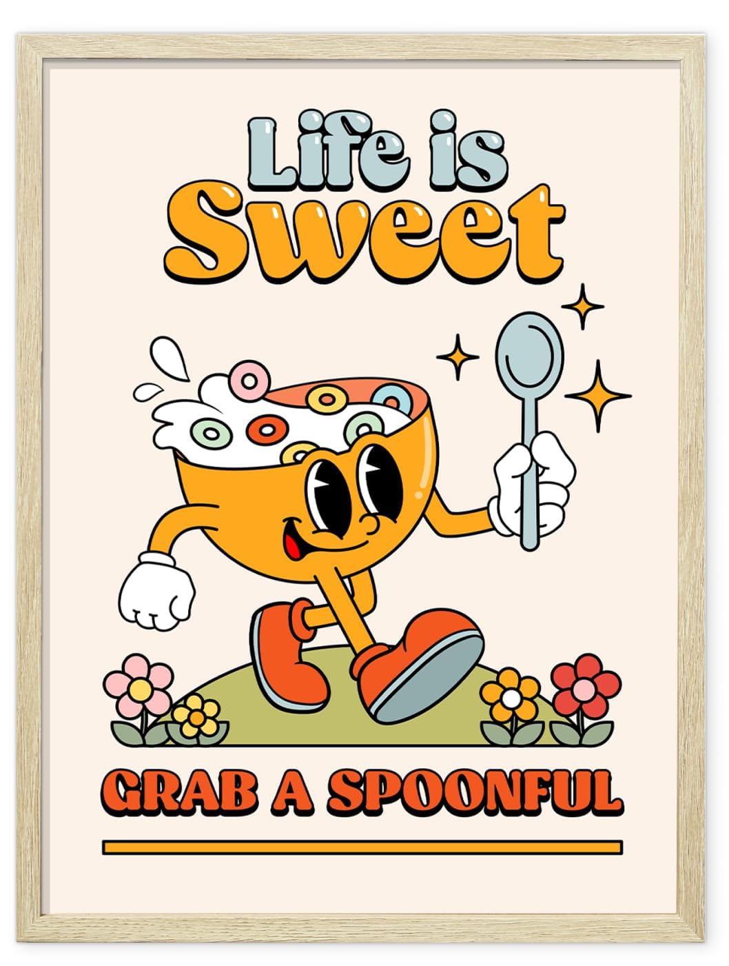 Vintage Retro Wall Art Posters - 70s Inspired Room Decor for Kitchen, Bedroom, Dorm & Apartment | Cute Aesthetic Wall Decor | Perfect for Boho, Hippie & Mid-Century Modern Home Decor (Unframed)