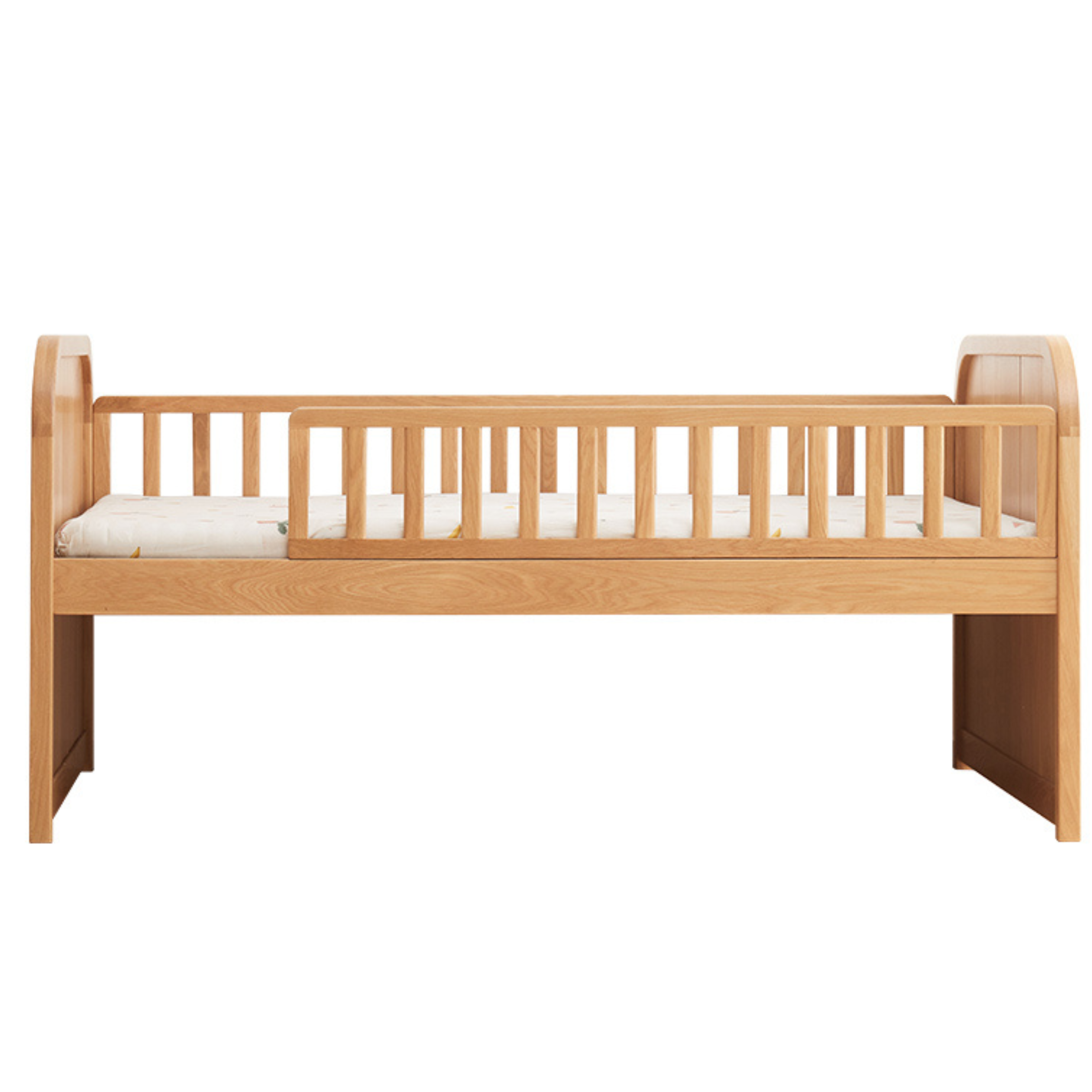 Solid Oak Wood Multi-Function Storage Bed with Wide Underbed Drawers - Perfect for Bedroom Organization & Small Space Living