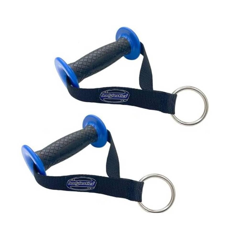 Bodylastics Resistance Band Handles - Ergonomic Gym Handles with Upgraded TPR Waffle Exercise Grips | Heavy Duty Handles for Resistance Bands with Nylon Webbing & Welded O-Rings | Perfect for Home Workouts, Strength Training, and Physical Therapy