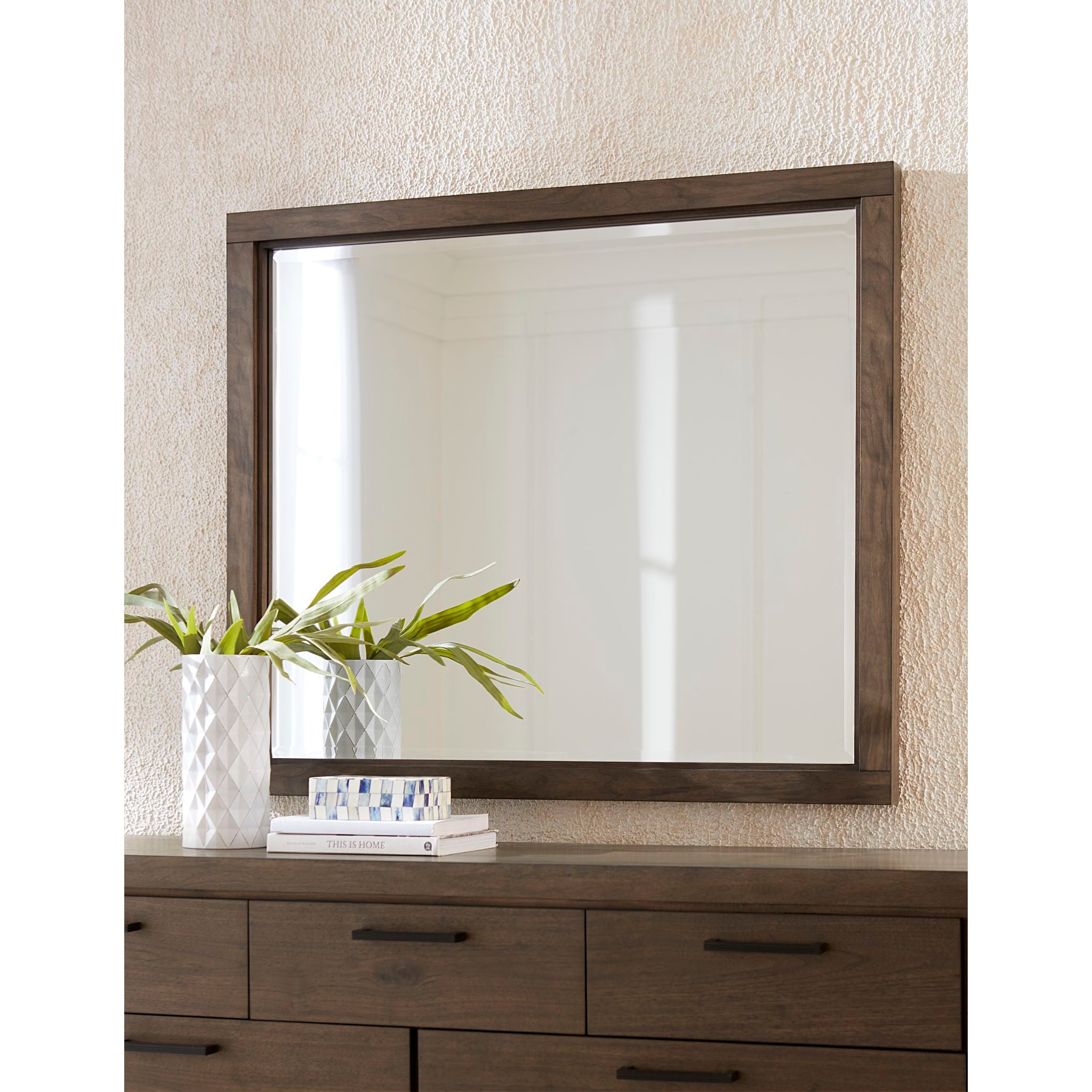 Boracay Mirror - Wild Oats Brown Wooden Wall Mirror for Home Decor | Perfect for Living Room, Bedroom & Entryway