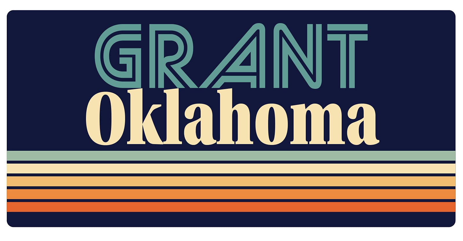 Grant Oklahoma 5 x 2.5-Inch Retro Fridge Magnet - Vintage Souvenir & Decorative Kitchen Accessory for Refrigerators, Lockers & Office Spaces