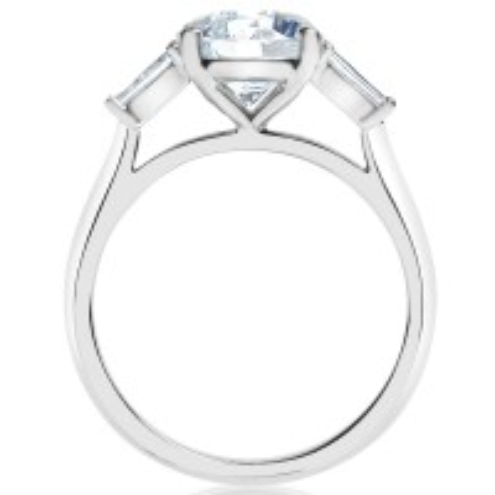 14K Gold Round Three Stone Engagement Ring for Women - Elegant Wedding Band, Promise Ring, Anniversary Gift - Perfect for Proposals, Valentine's Day & Special Occasions