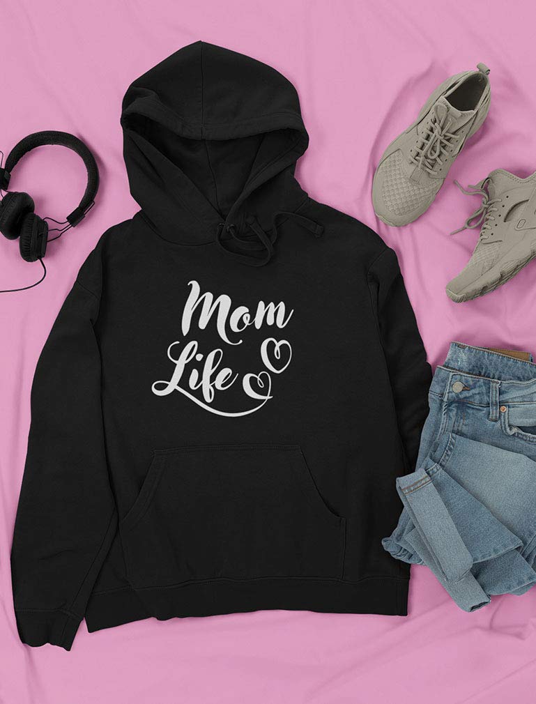 Tstars Mom Life Hoodie Sweatshirt for Women - Comfortable Cotton Pullover with Pocket - Perfect Mother's Day Gift, Birthday Present & Casual Wear for Moms