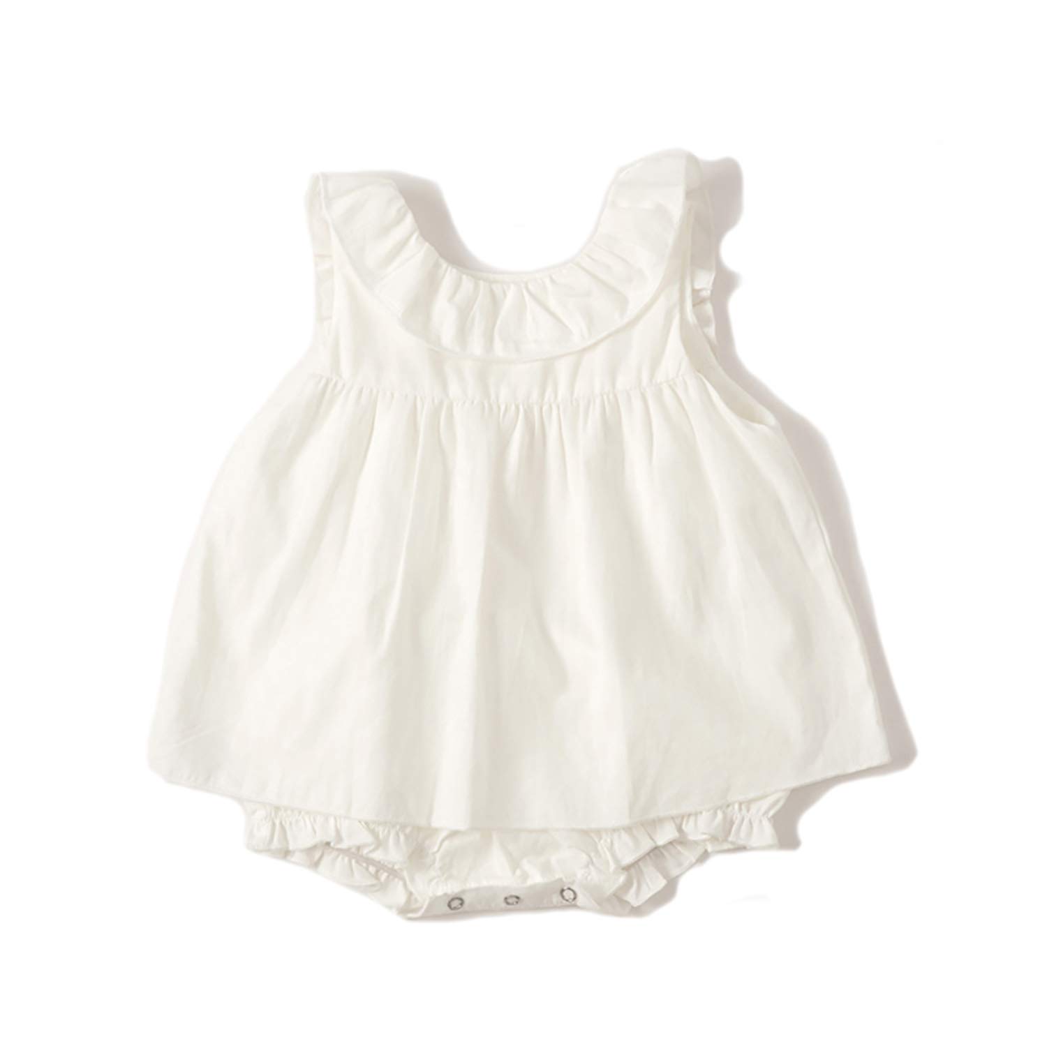 FullGood Newborn Baby Girl Dress Romper - Sleeveless Floral Jumpsuit & Bodysuit Outfit for Summer | Perfect for Photoshoots, Parties & Daily Wear