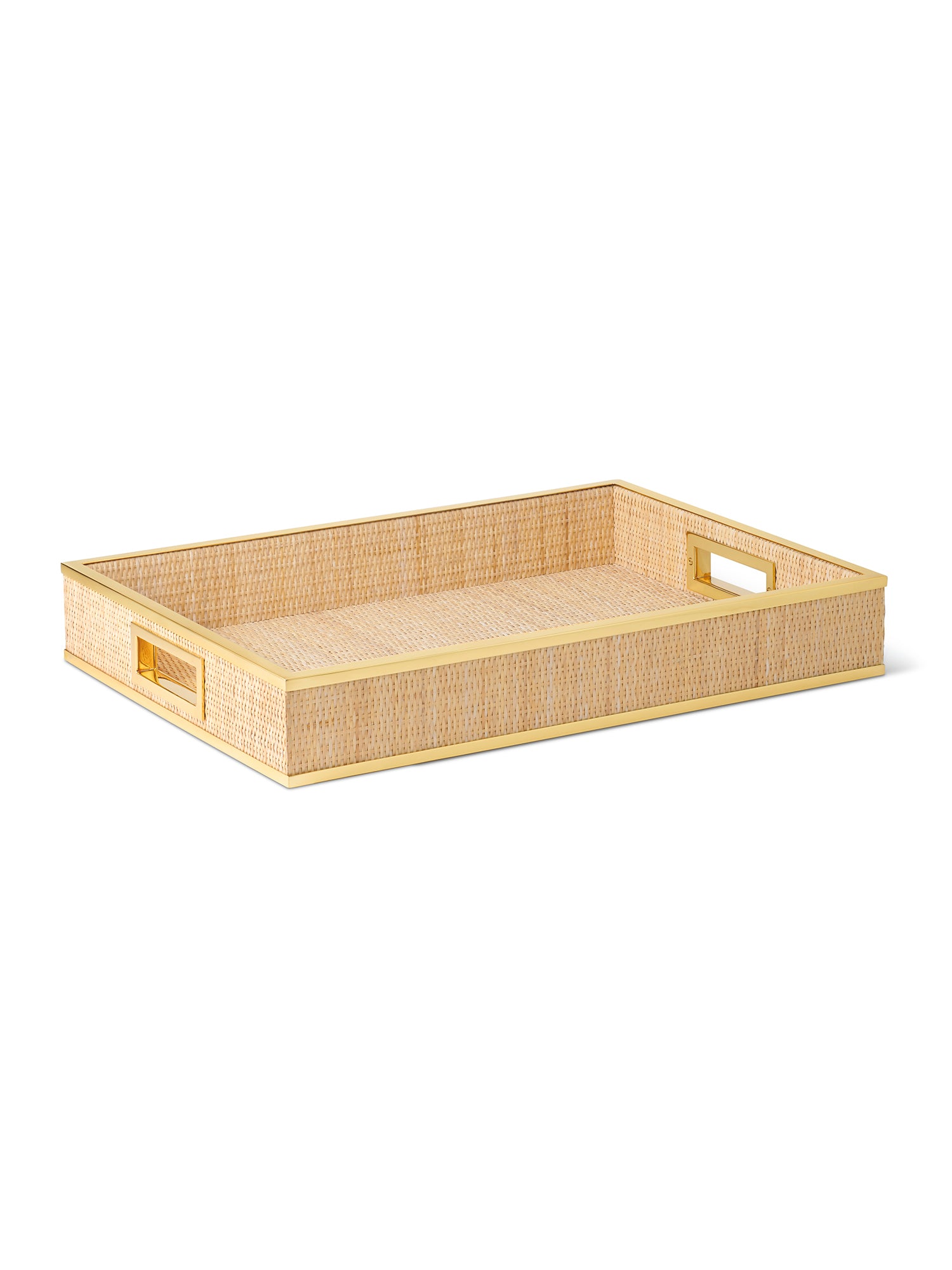 Colette Rattan Cane Tray - Stylish Decorative Serving Tray for Coffee Table, Dining, and Living Room Organization