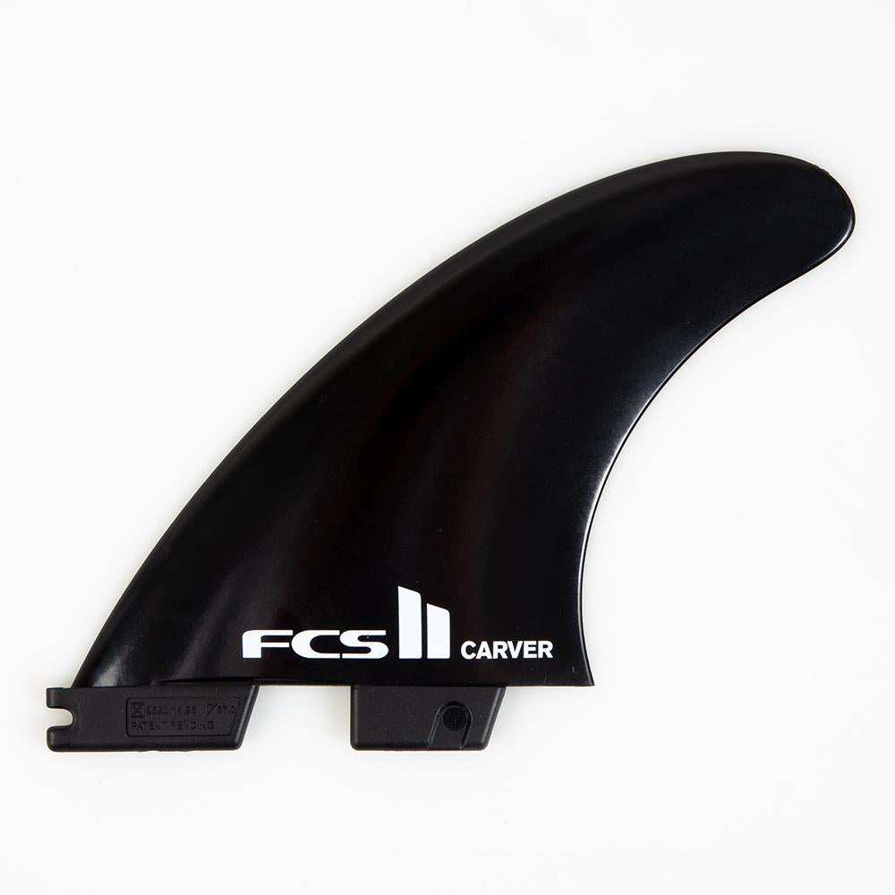 FCS II THRUSTER Carver Glass Flex Black Large Surfboard Fin - High Performance for Shortboards & Performance Surfing