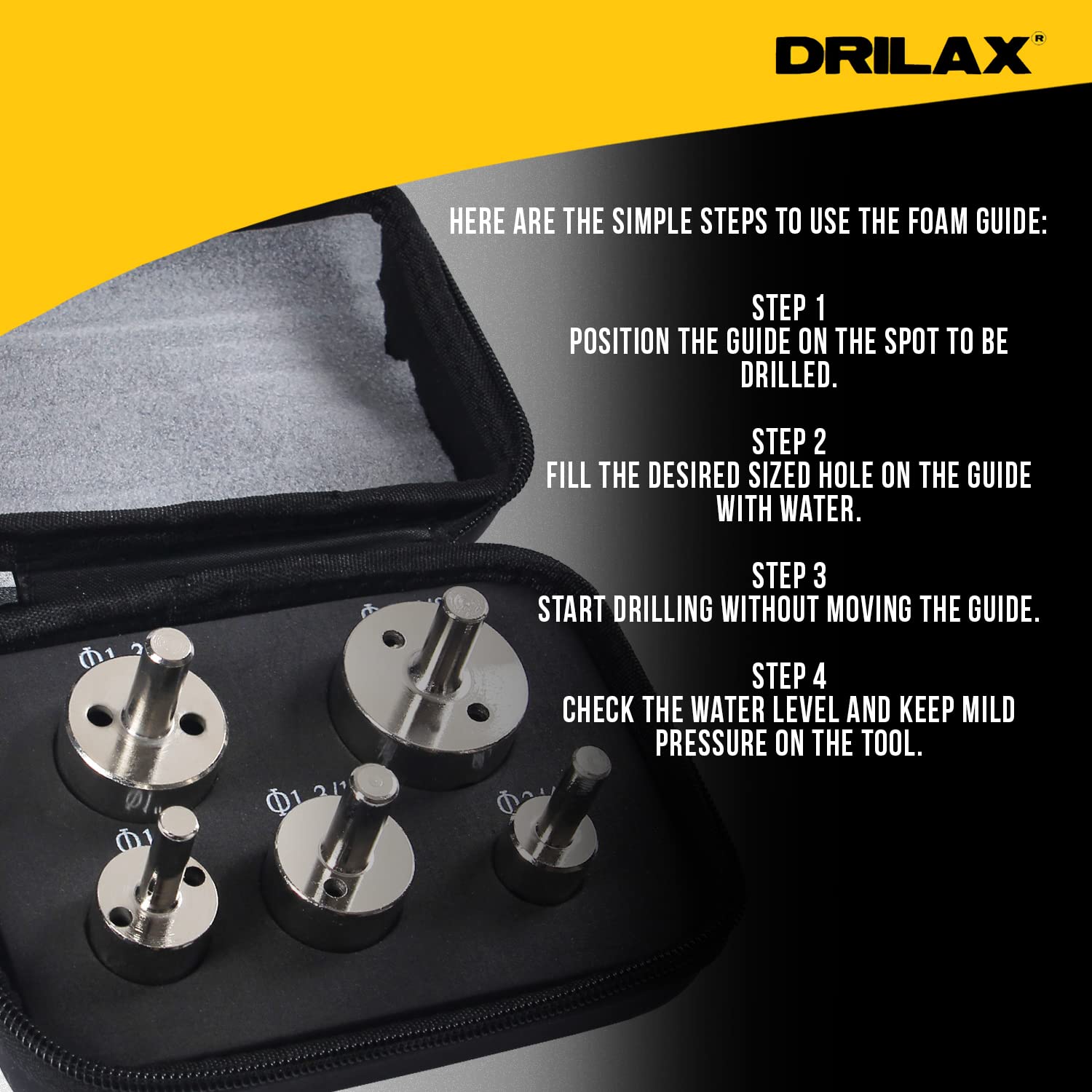 Drilax Diamond Drill Bit Set - 5 Pcs (3/4