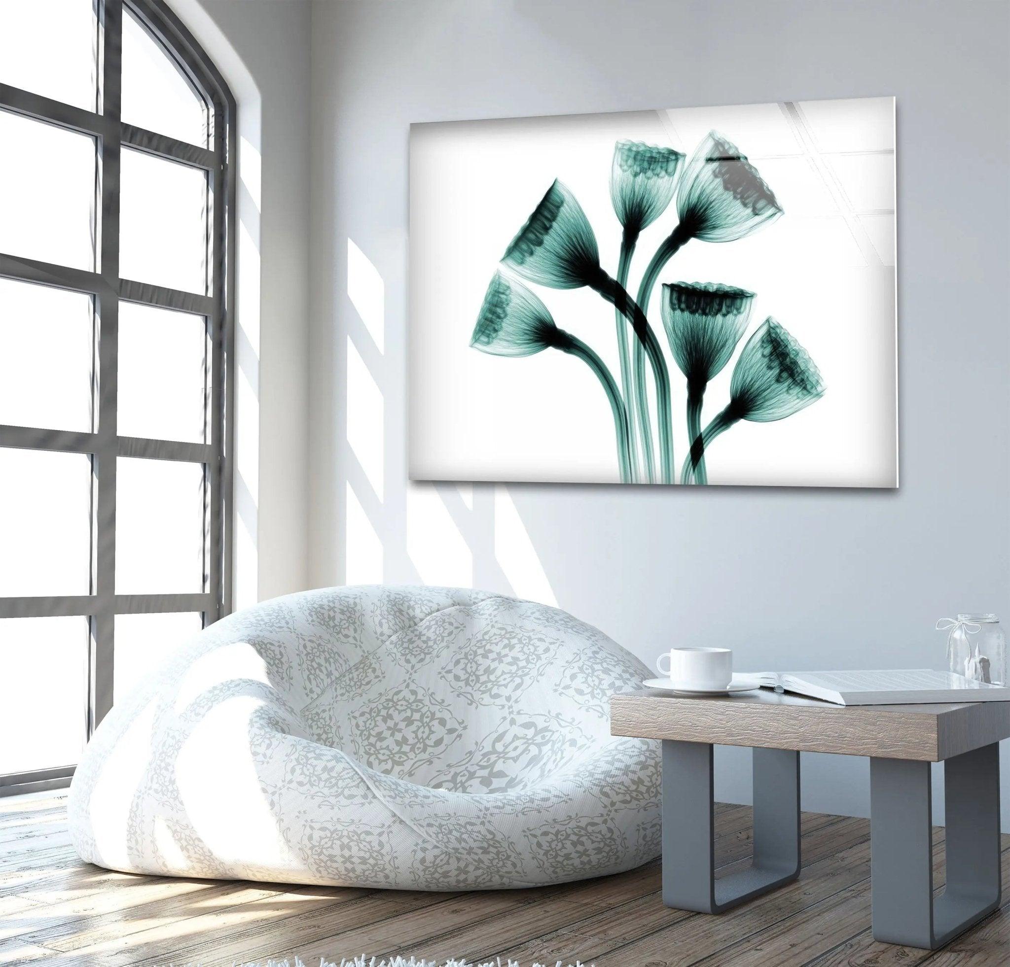 Albert Koetsier Lotus Seedheads Glass Wall Art - Elegant Handcrafted Floral Decor for Living Room, Bedroom & Office - Perfect for Home & Office Decorations