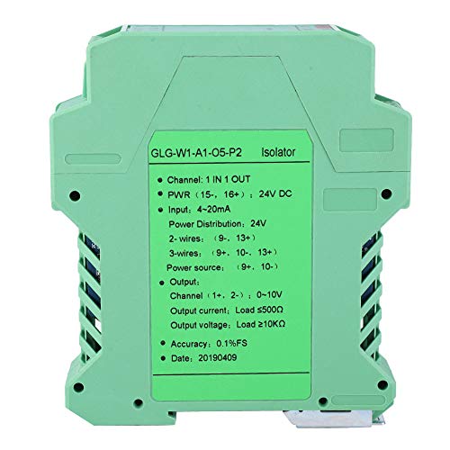 High-Precision Current Signal Conditioner & Isolator - 4-20mA to 0-10V DC Signal Transmitter for Electrical Installations & Dispatching Systems (1 Input/1 Output) - Safe for Industrial Automation, Power Plants & Control Panels