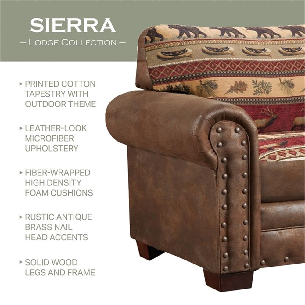 American Furniture Classics 4-Piece Sierra Lodge Sleeper Sofa Set - Comfortable Convertible Sectional Couch with Storage | Perfect for Living Rooms, Guest Rooms & Small Spaces