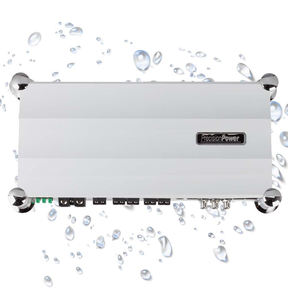 Precision Power MPA1000.5D 1000W RMS 5-Channel Waterproof Class D Car Amplifier with Bass Control Knob - Perfect for Car Audio Systems, Marine & Outdoor Use