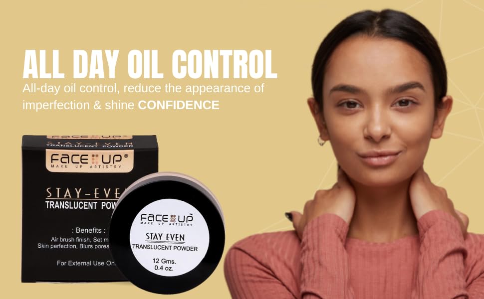 Face Up Ultra Fine Matte Loose Powder - White Tone Translucent Setting Powder for Oily Skin | Oil Control & Shine Reduction | Perfect for Everyday Makeup & Photography