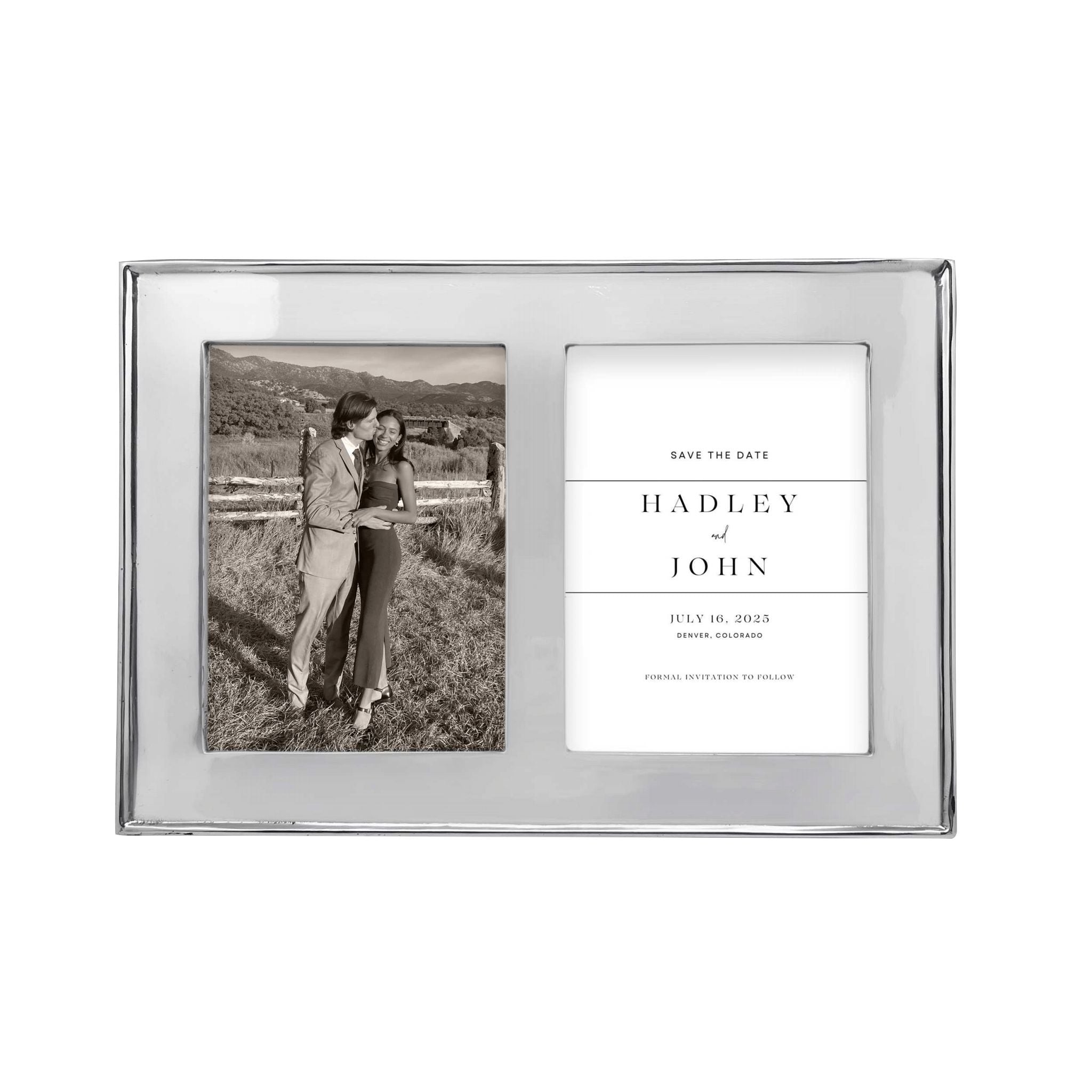 Personalized Engravable 5x7 Double Picture Frame - Perfect for Family Photos, Wedding Memories & Home Decor