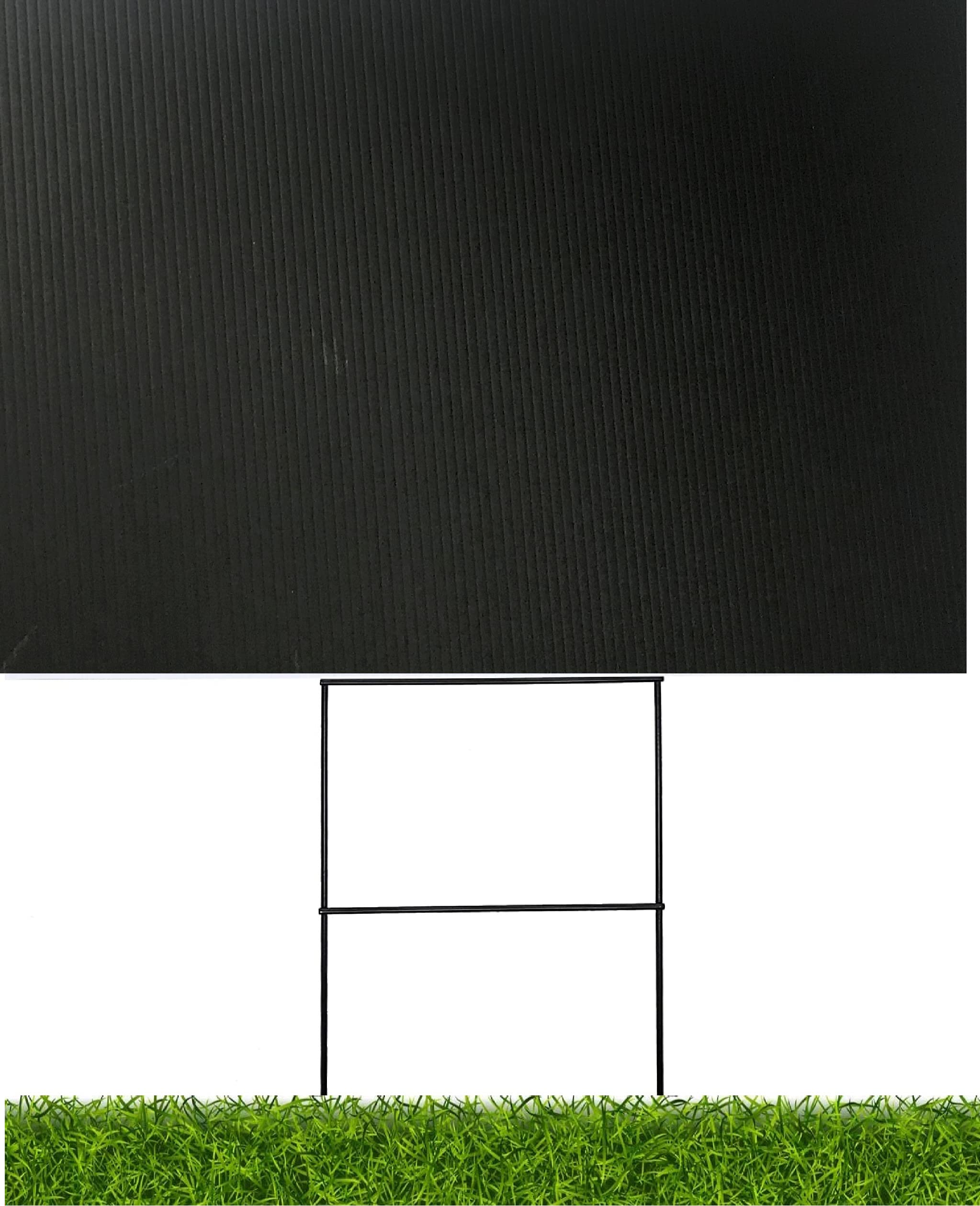 50 Pack Black Corrugated Plastic Yard Signs 18