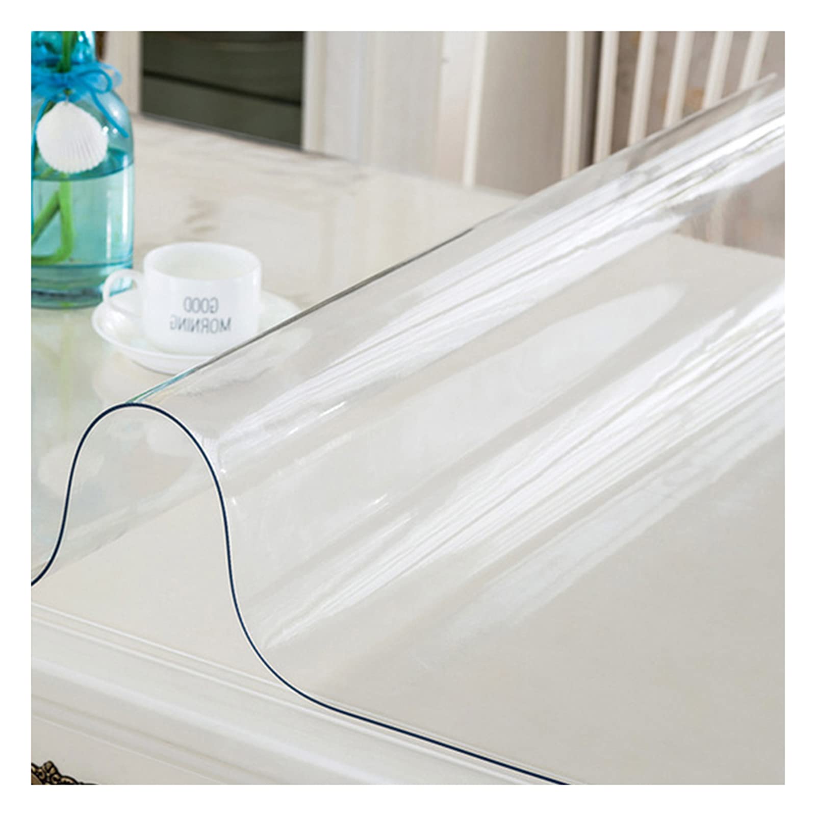 1.5mm Clear PVC Desk Protector Mat - 51x63in for Office & Home Use