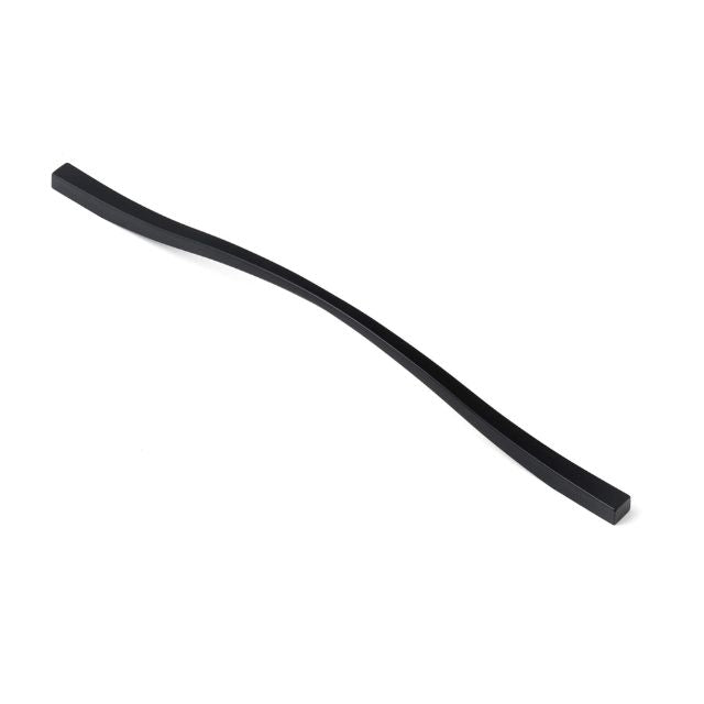Castella Dune Curved Wave Handles Matte Black - Modern Kitchen Cabinet Pulls for Cabinets, Drawers & Furniture (Set of 10) - Perfect for Home, Office & Commercial Spaces
