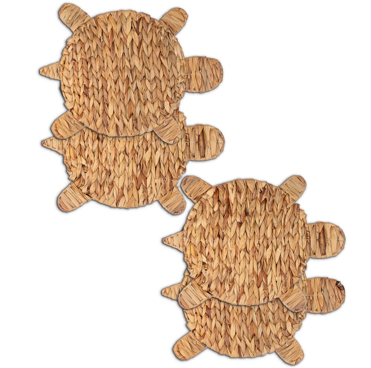Eco-Friendly Woven Turtle Placemats Set of 4 - 12.6