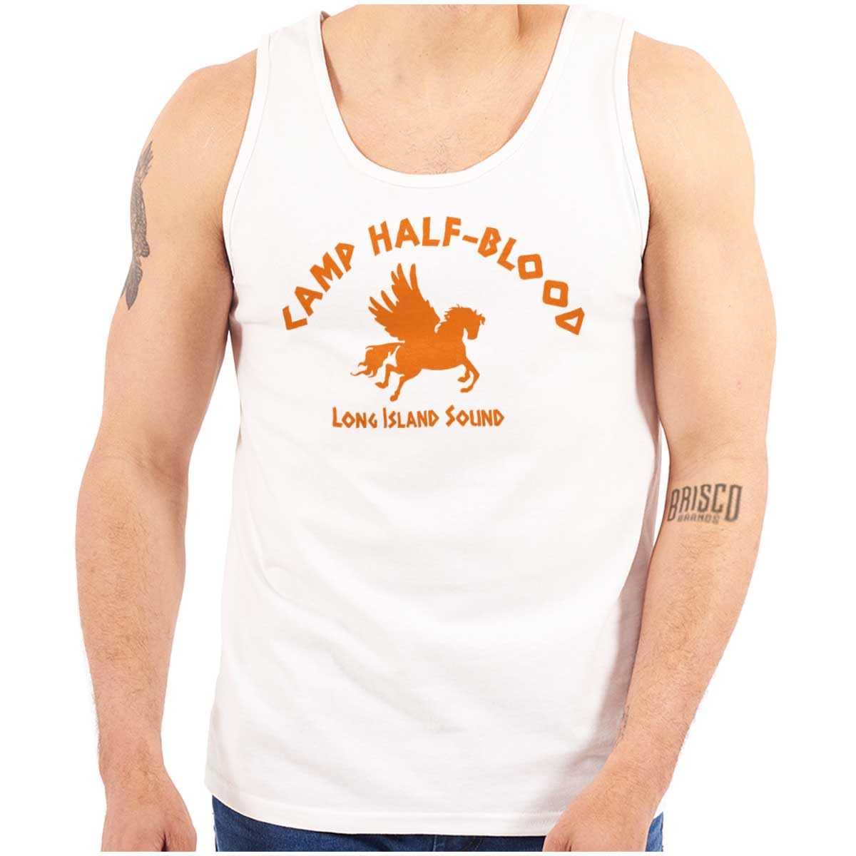 Brisco Brands Camp Half Blood Greek Mythology Tank Top - Unisex Graphic Tee for Men & Women - Perfect for Cosplay, Conventions & Casual Wear