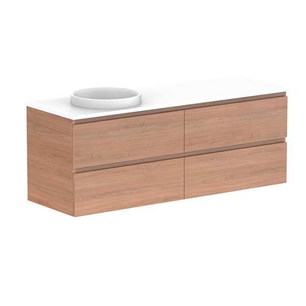 ADP Glacier Pro All Drawer Twin Vanity with Caesarstone Countertop - Modern Bathroom Vanity Set with Soft Close Drawers for Master Bath & Guest Bath Remodel