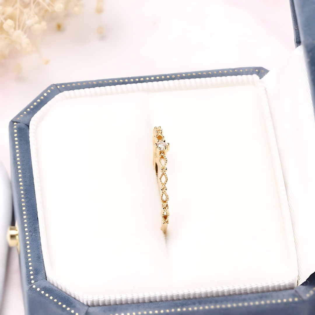 Elegant Rhombus Zircon Stackable Thin Rings for Women | HJZB 103 | Perfect for Layering, Everyday Wear & Special Occasions