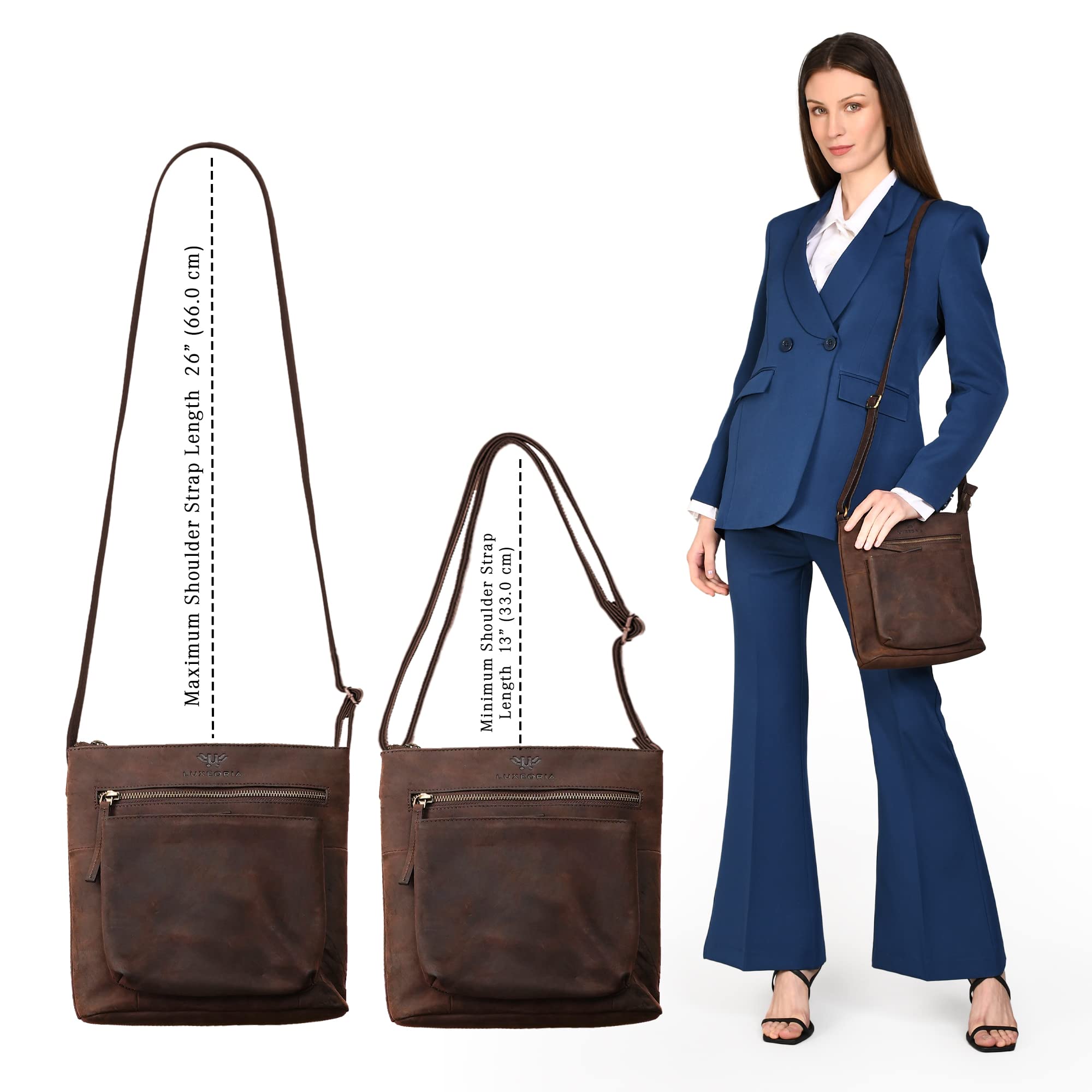 Genuine Leather Crossbody Bags for Women - Premium Handmade Leather Shoulder Purse with Adjustable Strap | Perfect for Travel, Shopping & Everyday Use