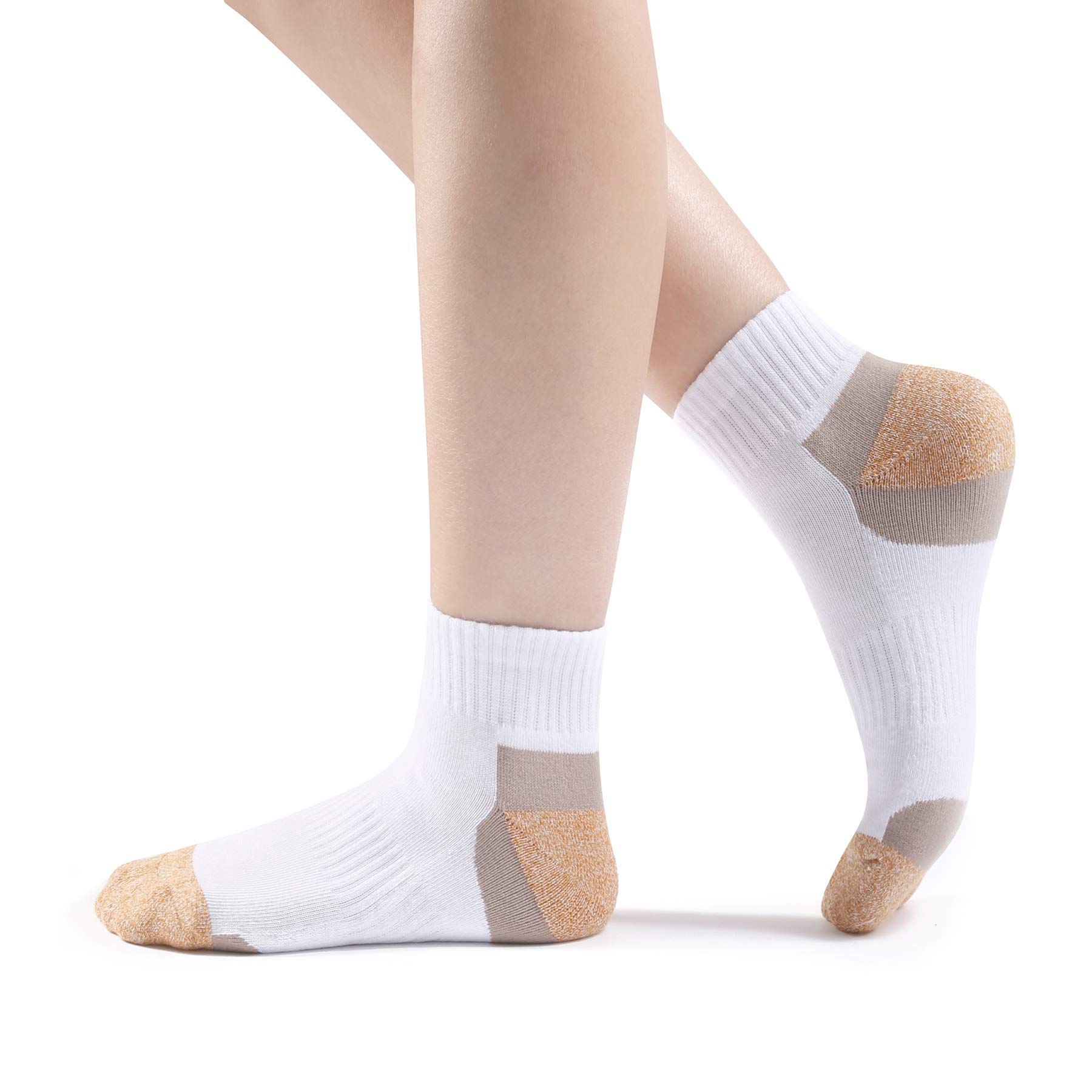 Hepsibah Women's Athletic Ankle Socks - 6 Pack Cotton Running Socks with Thick Cushion for Sports, Workouts & Everyday Comfort - Low Cut Breathable Tab Socks for Jogging, Gym & Casual Wear