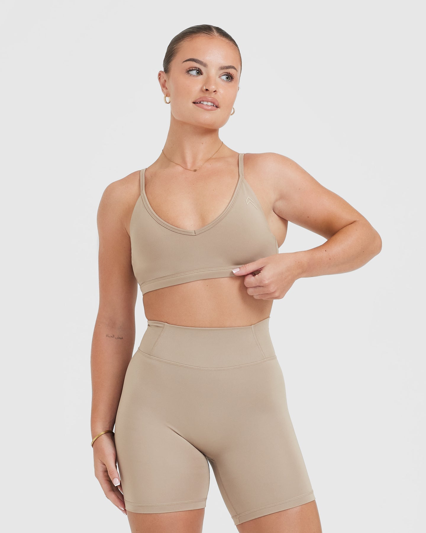 Timeless Strappy Bralette for Women - Comfortable Wireless Lace Bralette in Sandstone | Perfect for Yoga, Lounge & Everyday Wear
