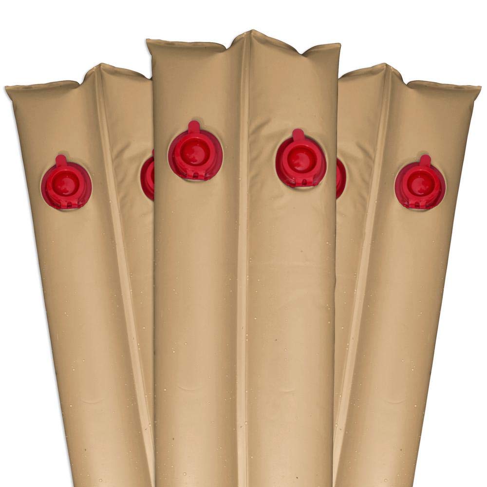 Harris Commercial-Grade In-Ground Pool Water Tubes - 24-Gauge UV-Protected Vinyl (8ft Super Duty Double Chamber, 12-Pack, Tan) | Heavy Duty Pool Flotation & Water Bags for Professional Pool Maintenance & Safety