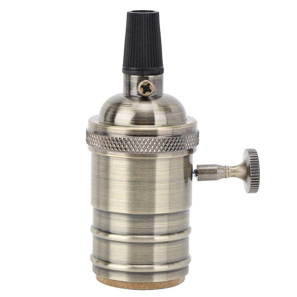 Vintage E27 Lamp Socket - Retro Pendant Light Holder with Heat Resistant Bronze Finish for DIY Lighting Projects | Industrial & Decorative Ceiling Fixture for Home, Cafe and Restaurant Lighting