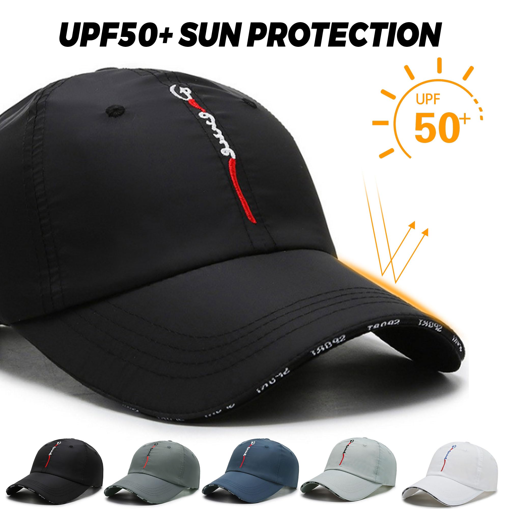 CLAPE UPF50+ Sun Protection Hat - Lightweight Waterproof & Breathable Outdoor Sports Cap for Men Women - Perfect for Hiking, Running, Fishing, and Beach Activities