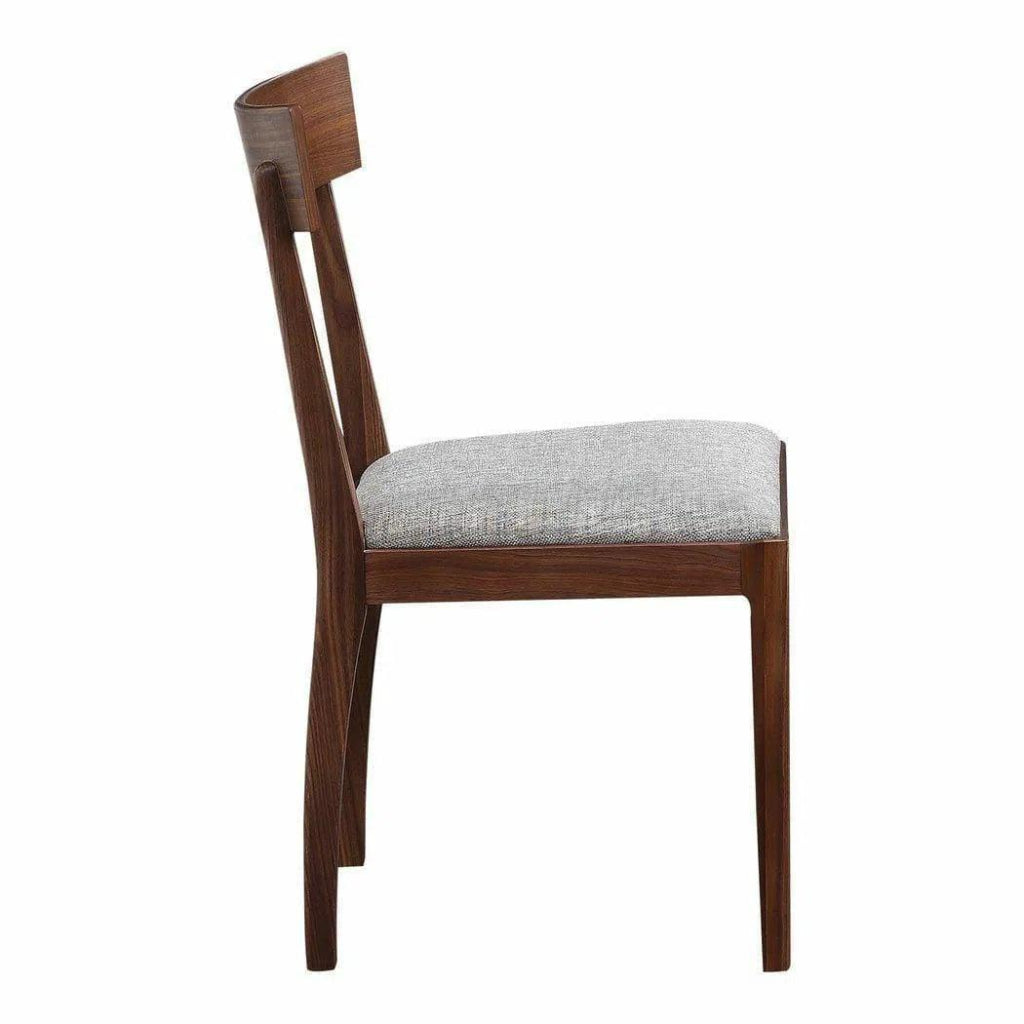 20 Inch Walnut Brown Dining Chair Set - Modern Wooden Kitchen Chairs for Dining Room, Restaurant & Home Decor