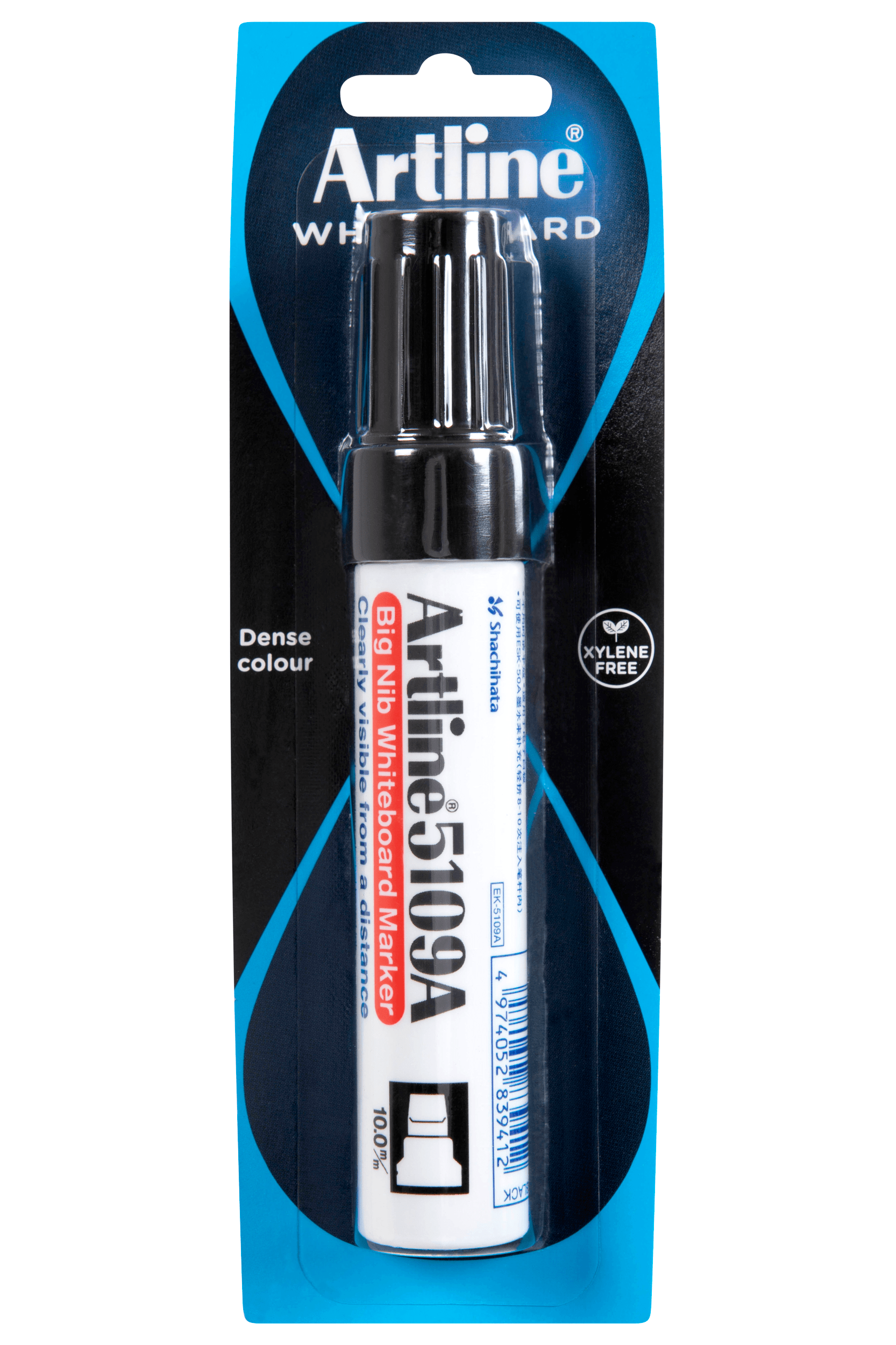 Artline 5109A Whiteboard Marker - 10mm Chisel Tip Black Dry Erase Markers for Office, Classroom & Home Use - Ideal for Whiteboards, Glass Boards & Presentations