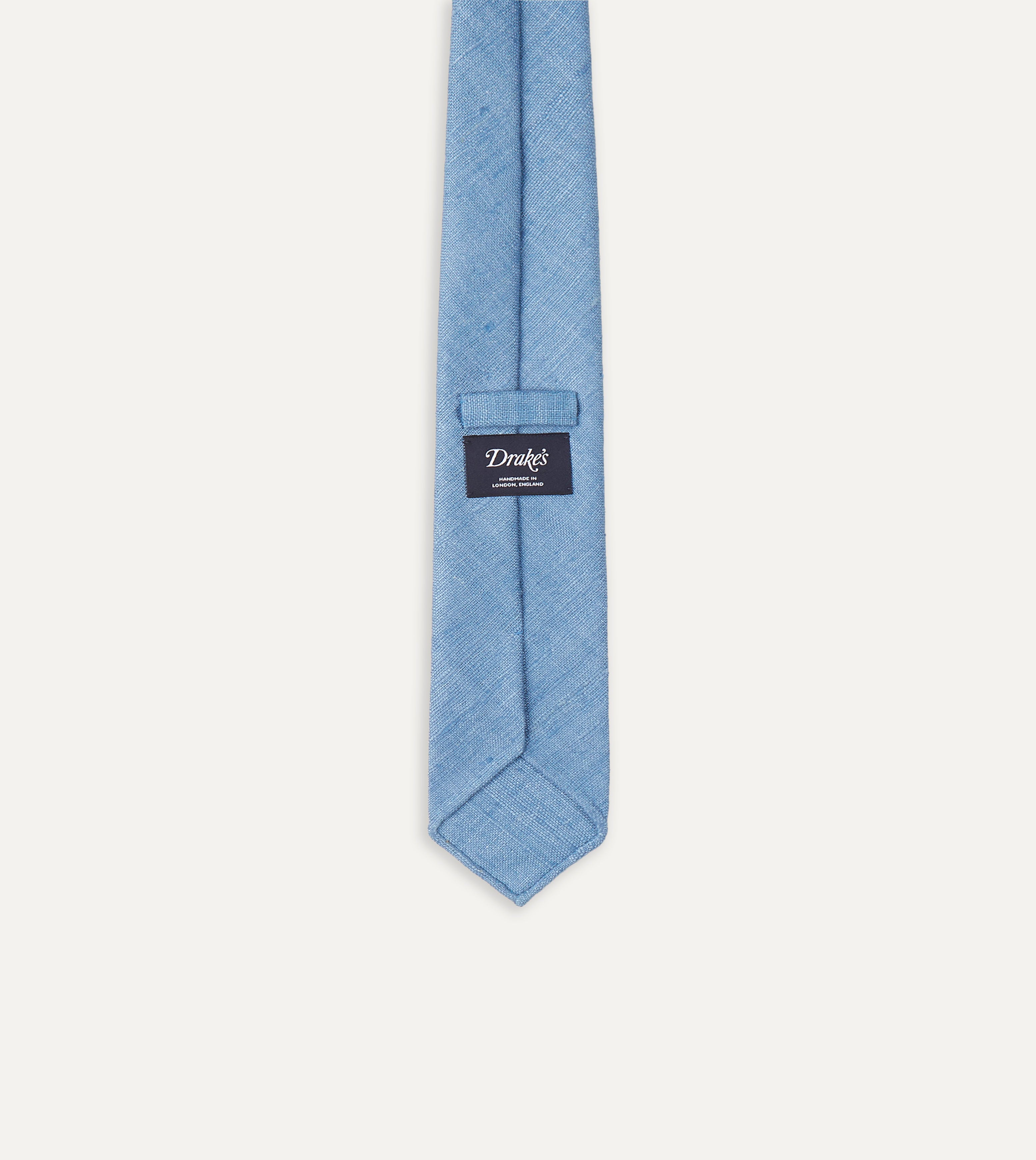 Handmade Blue Tussah Silk Tie for Men - Luxury Hand Rolled Necktie for Business, Weddings & Formal Occasions
