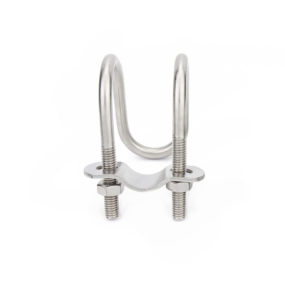 4 Pack M6×20mm×20mm 304 Stainless Steel Double U Shape Bolts with Nuts & Washers - Heavy Duty Pipe Clamps for Plumbing, HVAC, Automotive and Marine Applications