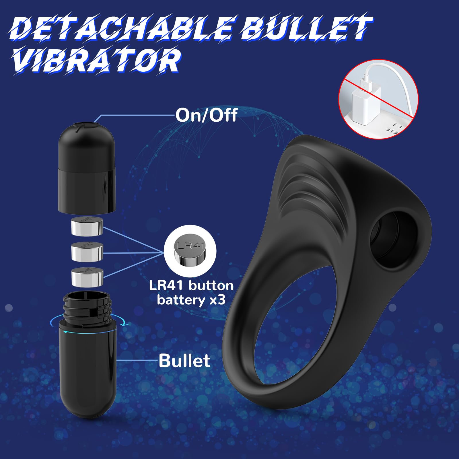 9-Size Silicone Vibrating Cock Ring Set for Stronger & Longer Erections - Stretchy Penis Rings for Men & Couples - Enhance Pleasure & Intimacy in Bedroom & Spice Up Your Sex Life