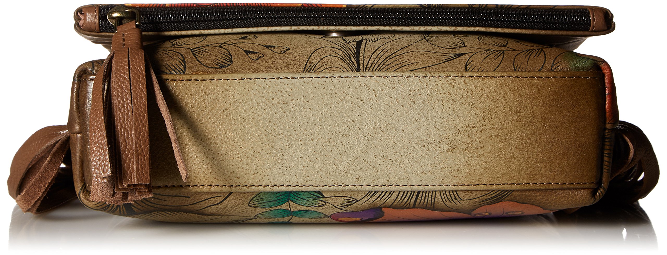 Anna by Anuschka Women's Genuine Leather Crossbody Bag with Hand-Painted Floral Artwork - Stylish Shoulder Purse for Everyday Use, Travel & Date Nights