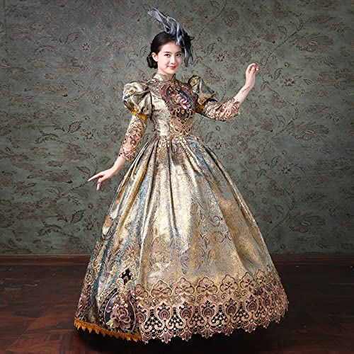 Victorian Renaissance Queen Dress for Women - Elegant Long Rococo Masquerade Ball Gown | Perfect for Costume Parties, Halloween, Cosplay & Historical Reenactments