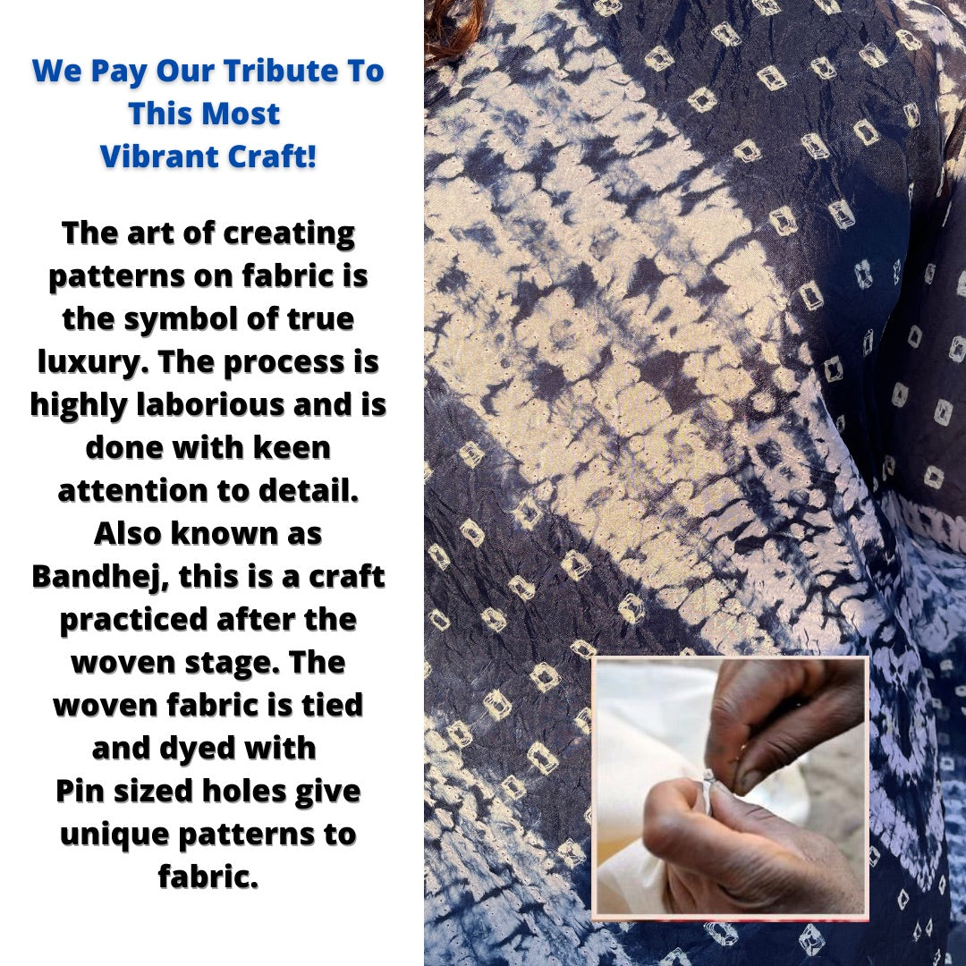 Stylish Blue Bandhani Kaftan Set for Women – Boho Chic Ethnic Outfit for Festivals, Parties & Beach Vacations