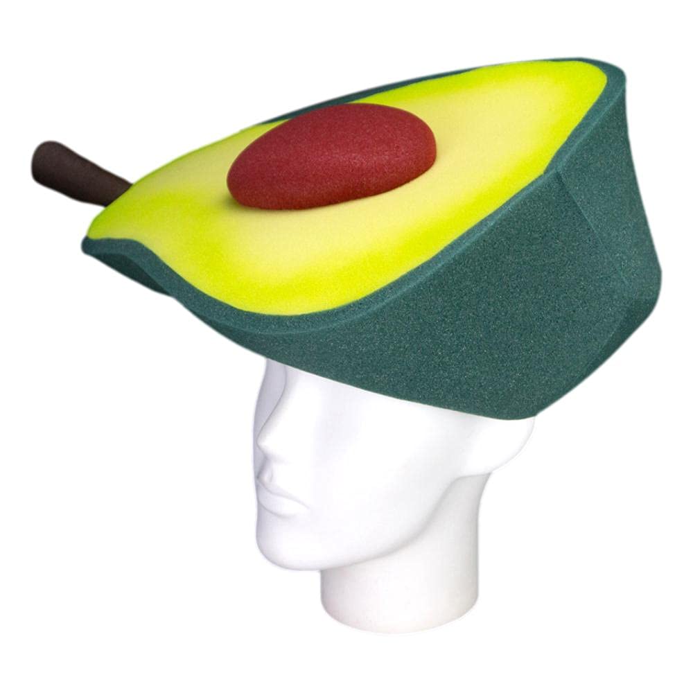 Avocado Foam Party Hat - Handmade Funny Food Hat for Photo Booth Props & Costume Parties - Unique Avocado Art Hat for Themed Events, Birthdays & Festivals