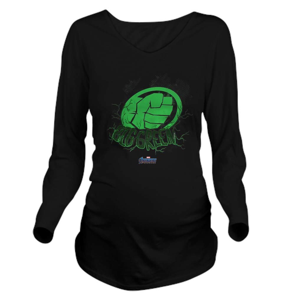 Big Green Hulk Fist Long Sleeve Maternity T-Shirt for Pregnant Women - Comfortable Cotton Pregnancy Tee for Moms, Baby Shower Gift, Casual Wear & Photo Shoots