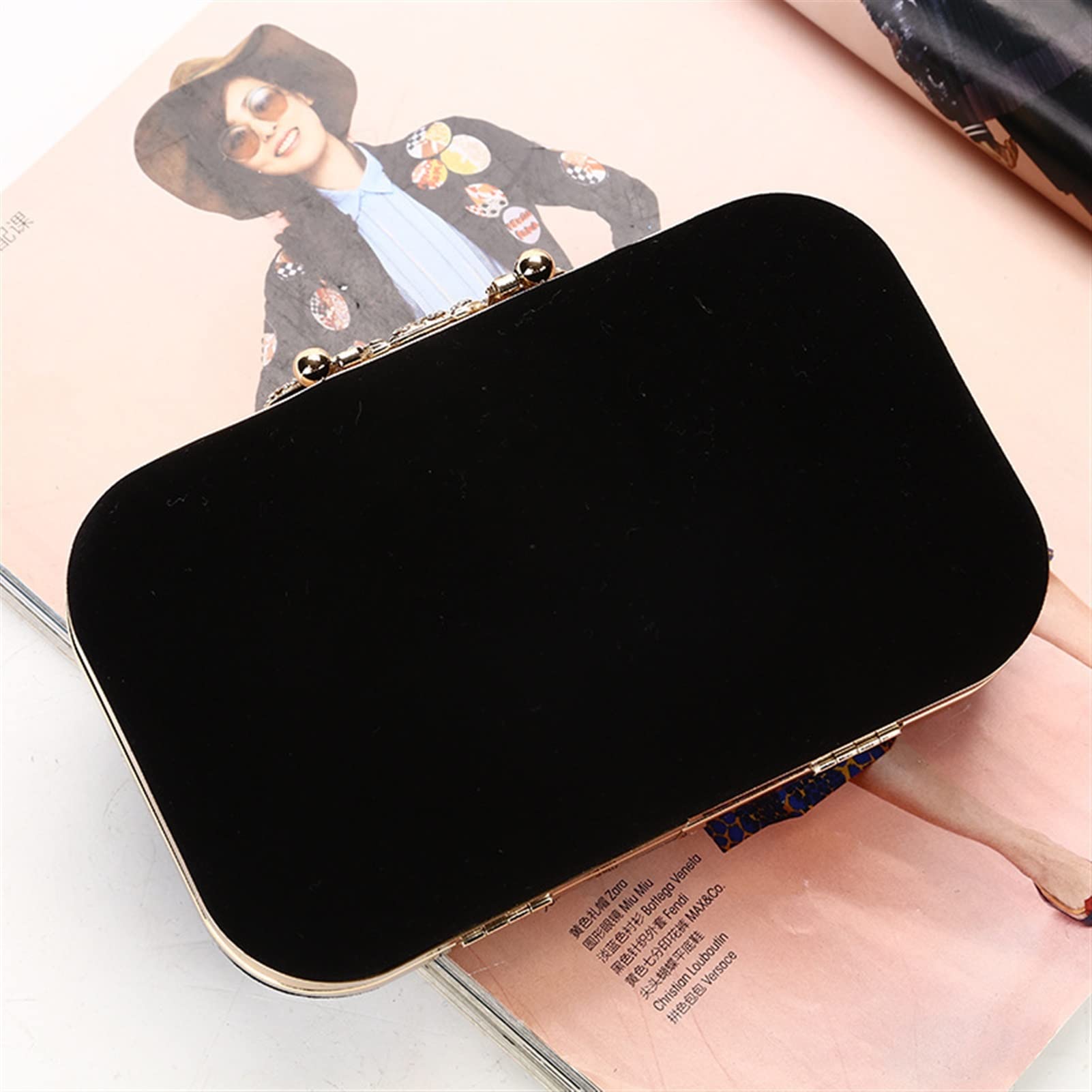 Elegant Velvet Evening Clutch Purse with Rhinestone Flower Closure - Women's Shoulder Crossbody Bag for Party, Wedding & Special Occasions (Black) - Perfect for Prom, Cocktail Events & Formal Gatherings